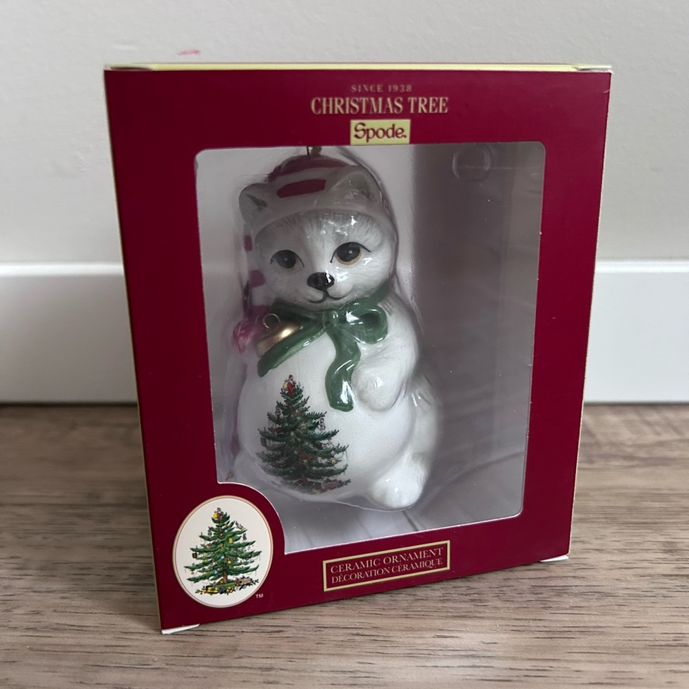 Spode Christmas Tree Playful Kitten ceramic Ornament Festive Tree Decoration